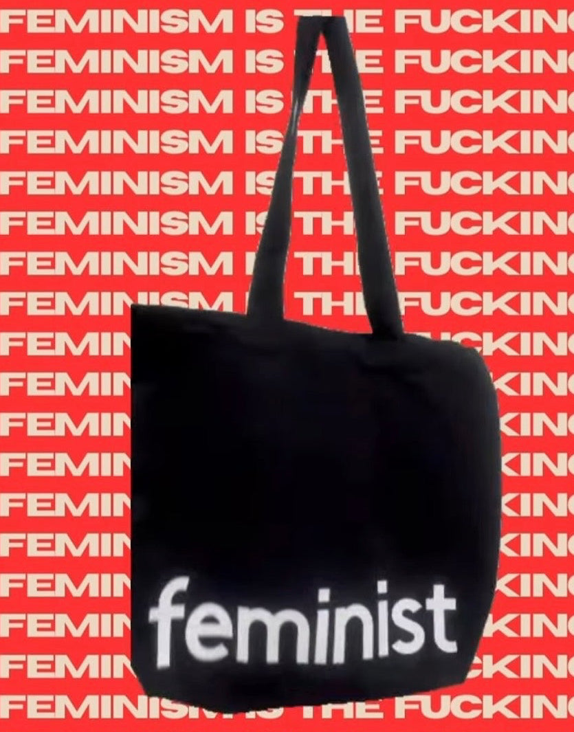 the FEMINIST MISANDRIST premium cotton canvas tote bag
